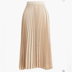 J. CREW Pleated Midi Skirt Champagne Size M NWT